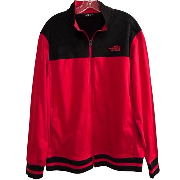 The North Face Men's Track Jacket Size L Red Full Zip Casual - Picture 1 of 12